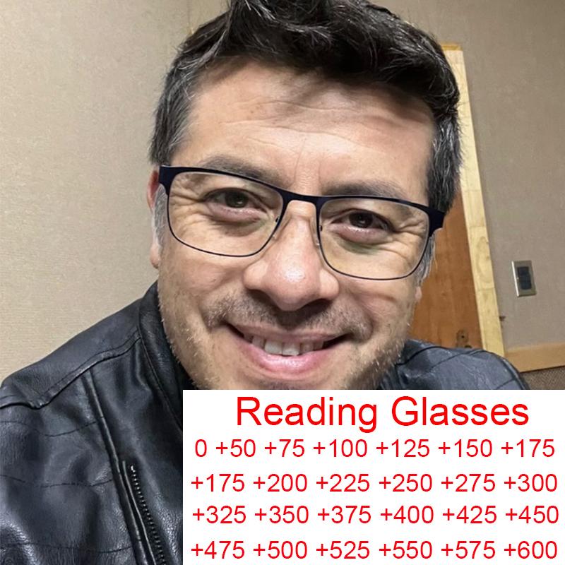 

Sunglasses Half Metal Frame Men's Reading Glasses 2022 Brand Fashion Black Square Presbyopia Eyeglasses Unisex Computer Diopter 2Sunglas