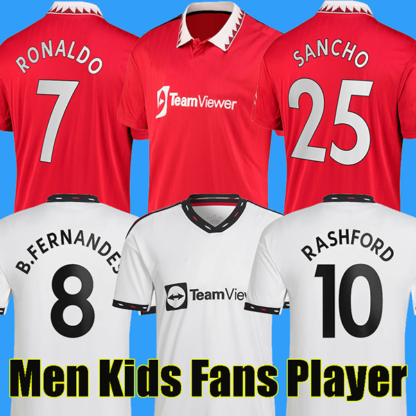 

22 23 MANS UTDS soccer jersey SANCHO VARANE GREENWOOD RASHFORD football shirts 2022 2023 men kids kits MANCHESTERS B.FERNANDES, Player version