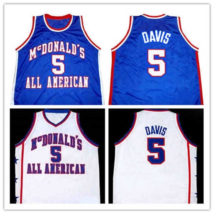 

Sjzl98 #5 BARON DAVIS McDONALD'S ALL AMERICAN Retro Throwback Basketball Jersey Customize any size number and player name, White