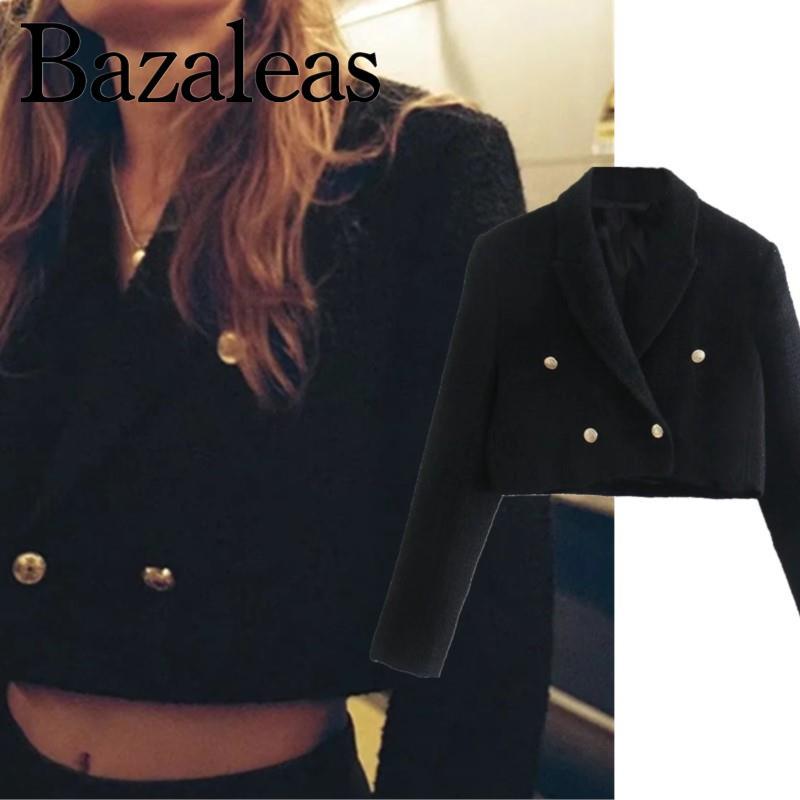 

Women's Suits & Blazers Women And Jackets Top Ins Blogger Short Blazer Vintage Double Breasted Tweed Texture, Shorts