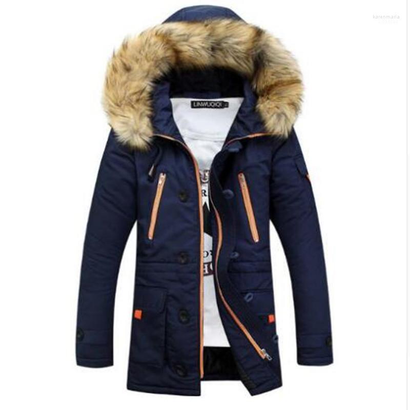 

Men' Down & Parkas Winter Jacket Men Brand Casual Warm Parka Fashion Detachable Fur Hooded Collor Thicken Man Jackets Outwears SIZE -3XL K, Black