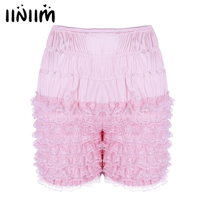 

Sexy Womens Ruffle Summer Casual Shorts Bloomers Lace Sissy Frilly Knickers Layered Boyshort Womens Clubwear Dance Shorts Y200403, Pink