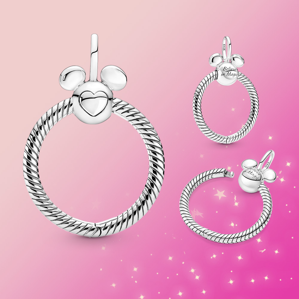 

925 Silver Charm Mouse O pendant Original Fit Pandora Necklace DIY jewelry charm women gift