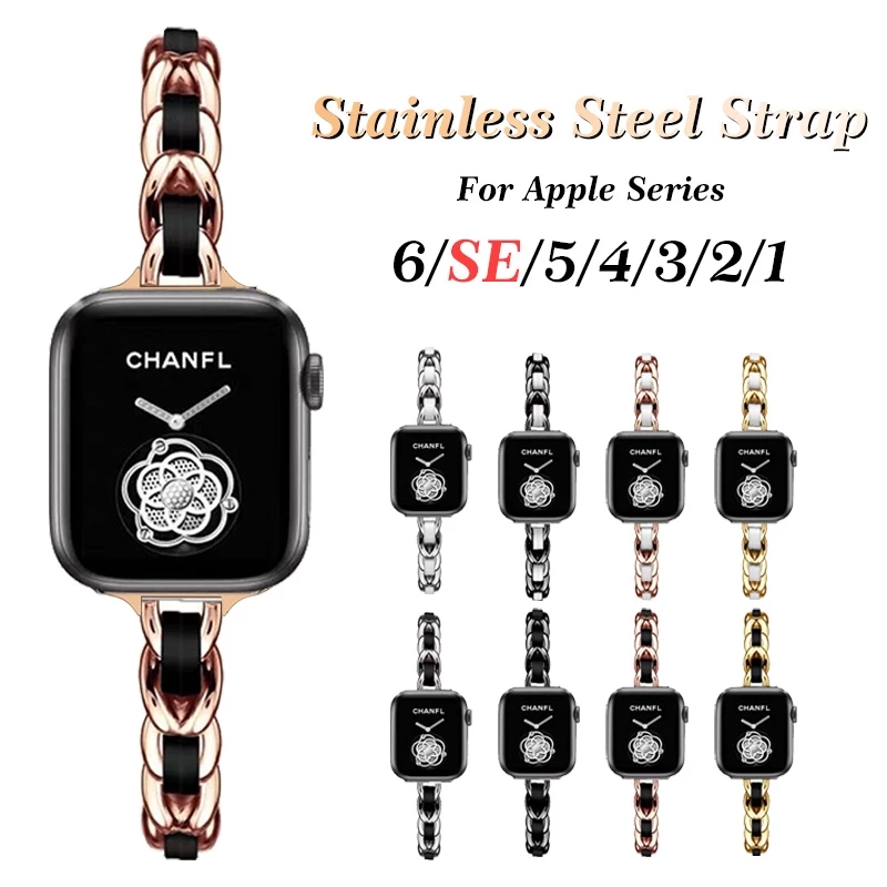 

Excellent Lady Stainless Steel Strap for Apple Watch Ultra 49mm 38mm 40mm 41mm Band 42mm 44mm 45mm Luxury Wristband Watchband Iwatch Series 8 7 SE 6 5 4 3