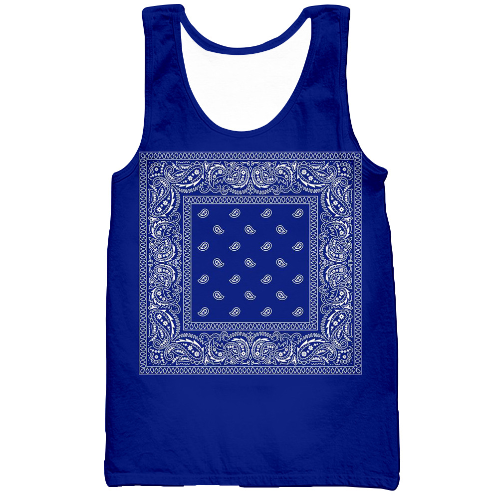 

New 3D Printing Bandana Fashion Men Women Tracksuits Crewneck Vest Plus Size -6XL Harajuku00003, Colorful