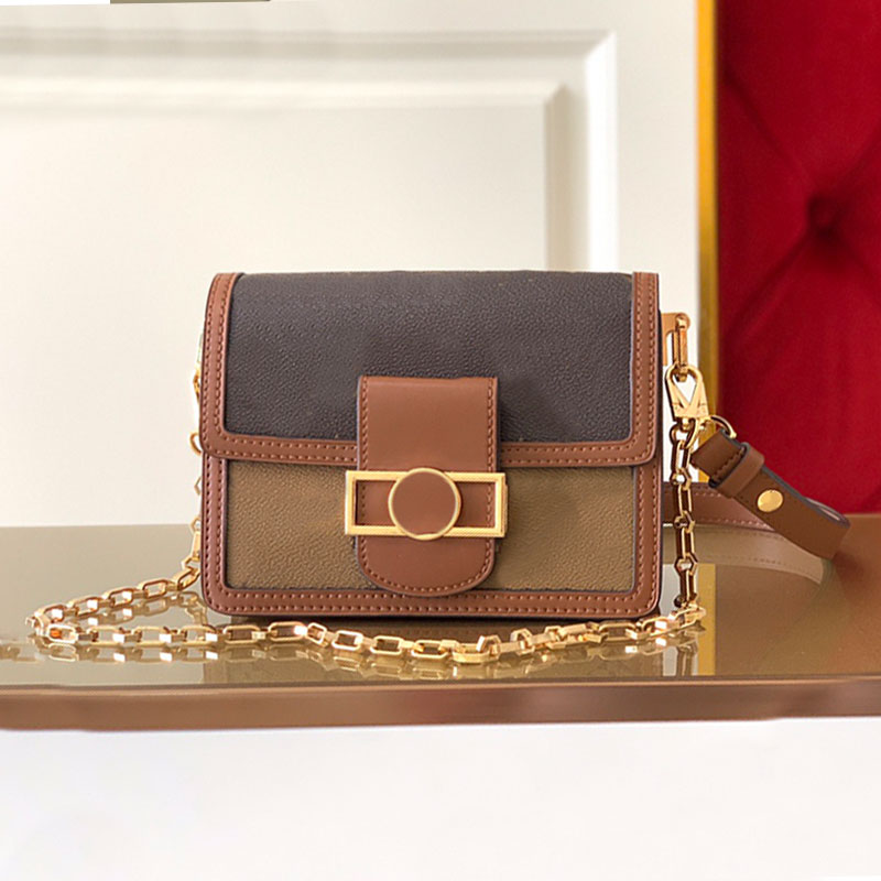 Chain Mini Bags Women Crossbody Underarm Bag Flap Shoulder Bags Handbag Clutch Purse Classic Lette High Quality Canvas Genuine Leather Gold Hardw
