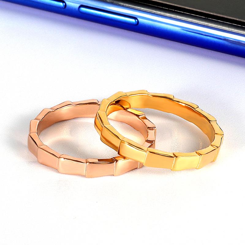 

Cluster Rings Nothing2 Gold Finger Ring For Women Bamboo Joint Men Wedding Party Love Titanium Steel JewelryCluster