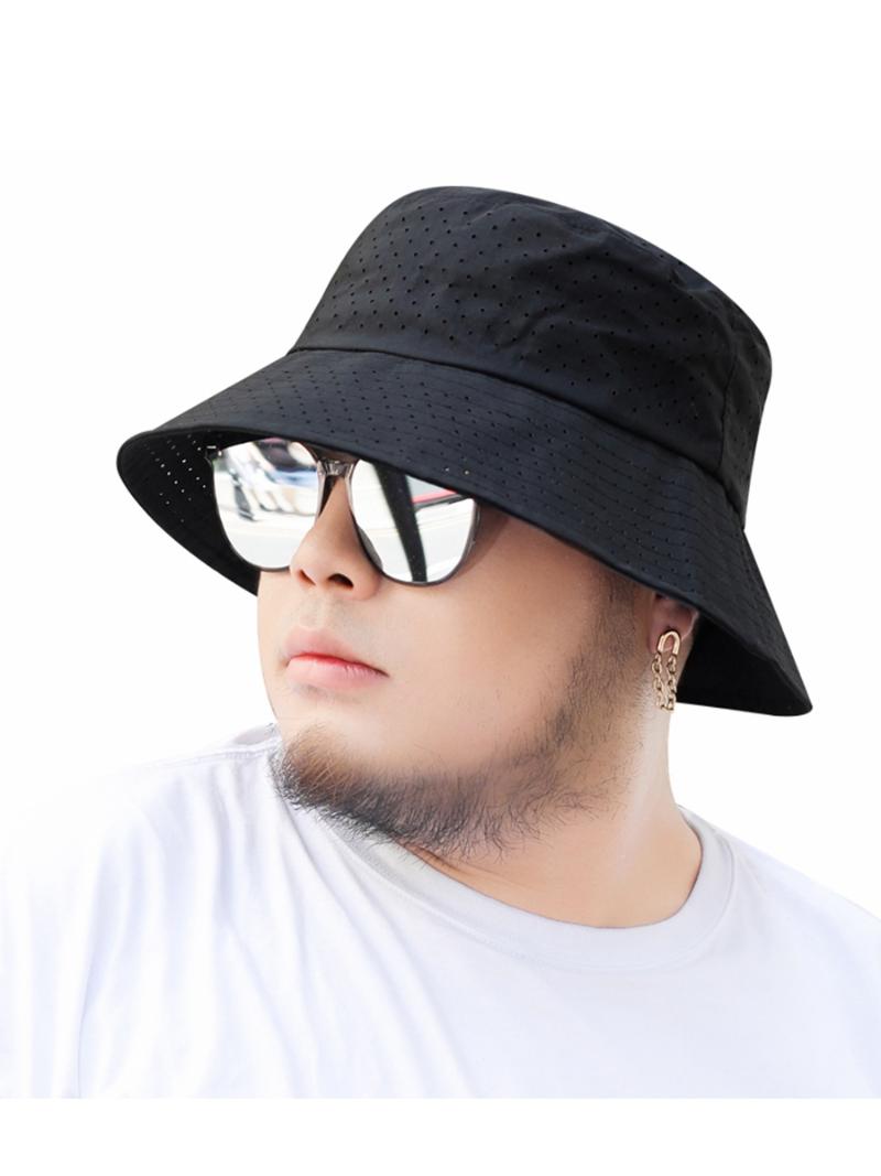 

Berets Drop 2022 Summer Breathable And Cool Thin Large Fisherman Hat Men Big Size Hollow Out Bucket 54-58cm 58-63cm, Black
