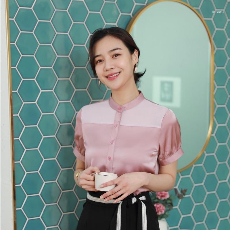

Women' Blouses & Shirts 2022 Summer Elegant Pink Office Ladies Work Wear Blouse Female Tops Clothes OL Formal Uniform Designs Business Shir, White blouse