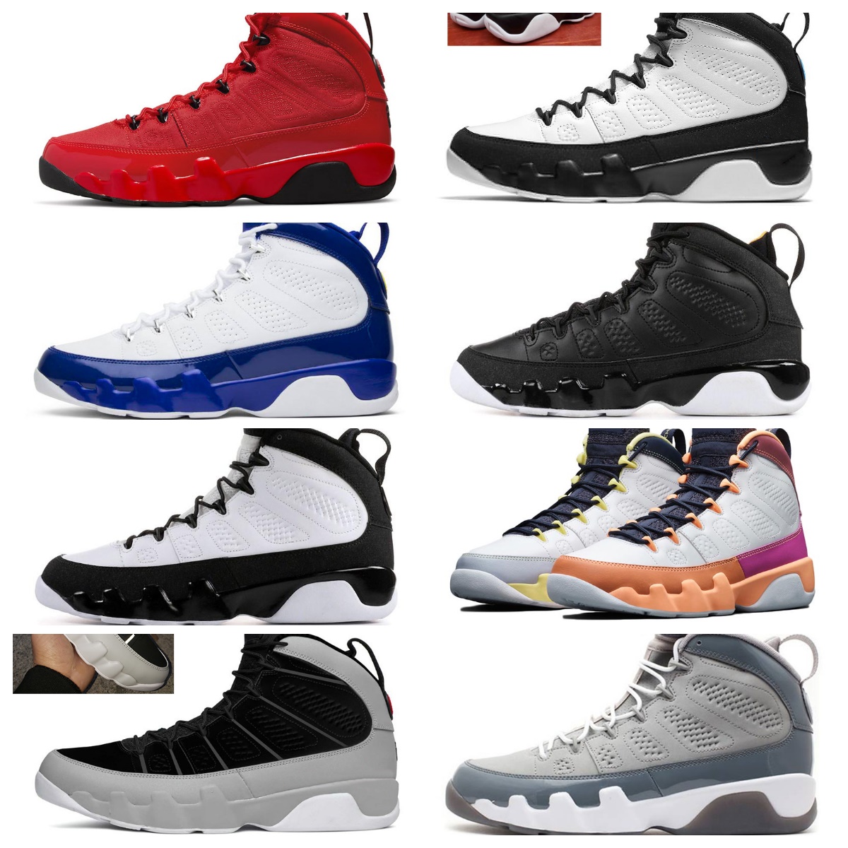 

Retro 9 9s Chile Red Basketball Shoes Mens Change The World Gym Red Racer Blue University Gold Oregon Ducks Space Jam Bred Barons UNC Particle Grey Olive Sport Sneakers, Bubble package bag