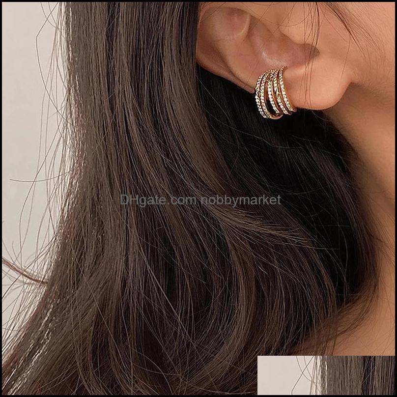 

Fashion Gold Color Circle Clip Earring For Women Without Piercing Puck Rock Vintage Crystal Rhinestone Ear Cuff Jewelry Drop Delivery 2021 E