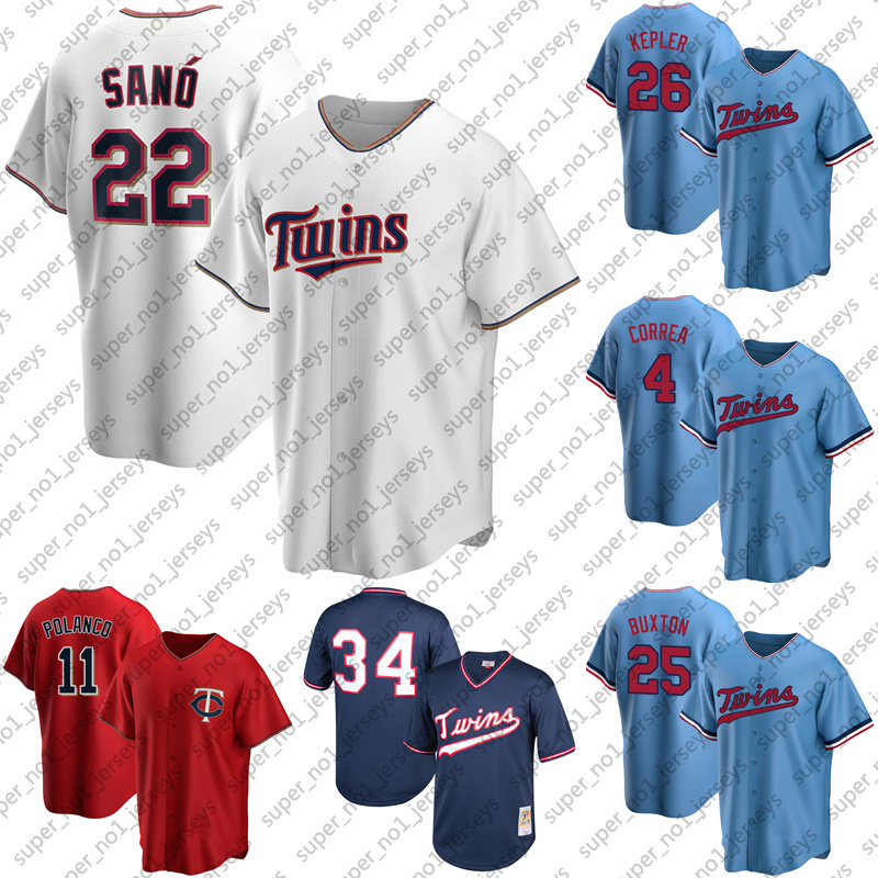

26 Max Kepler 24 Gary Sanchez Minnesota Baseball Jersey Twins mens 22 Miguel Sano 4 Carlos Correa Harmon Killebrew Francis Peguero Luis Arraez Sonny Gray Byron Buxton, Man custom jersey (scr)