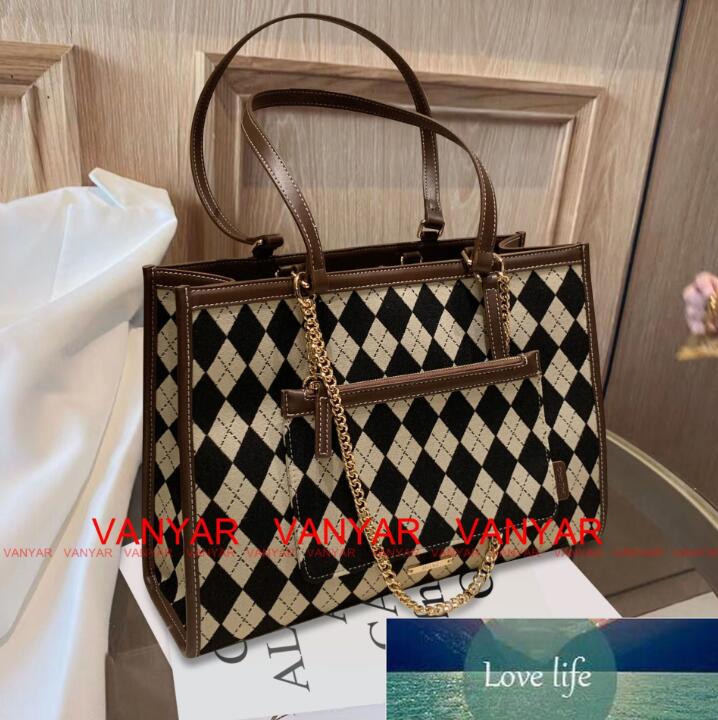 

Fashion Large Capacity Totes NewTrendy High-Grade Western Style Autumn and Winter Commuter Solid Shoulder Big Bag, As pic
