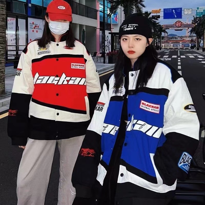 

Women's Jackets designer American motorcycle color baseball clothes men and women spring new easy matching INS street jacket jacket tid, Blue