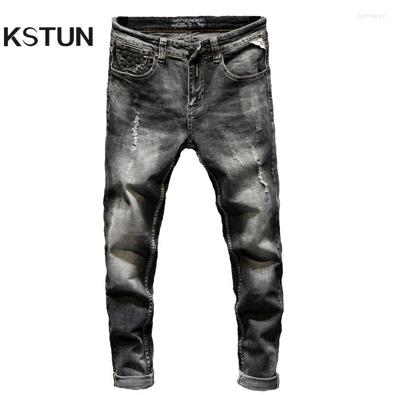 

Men's Jeans Pants Men Hip Hop Stretch Autumn And Winter Dark Gray Motocycle Ripped Distressed Denim Trousers BoysMen's Men'sMen's Bert22