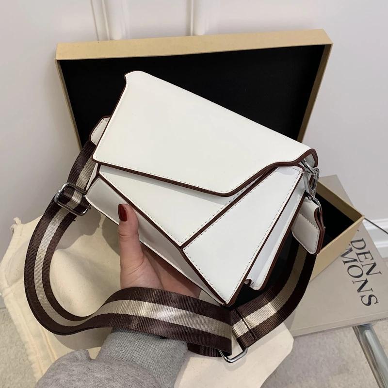 

Evening Bags Luxury Desig Bag White Shoulder Trendy Irregular Small Square Women Wide Strap Crossbody Cute Leather, Green
