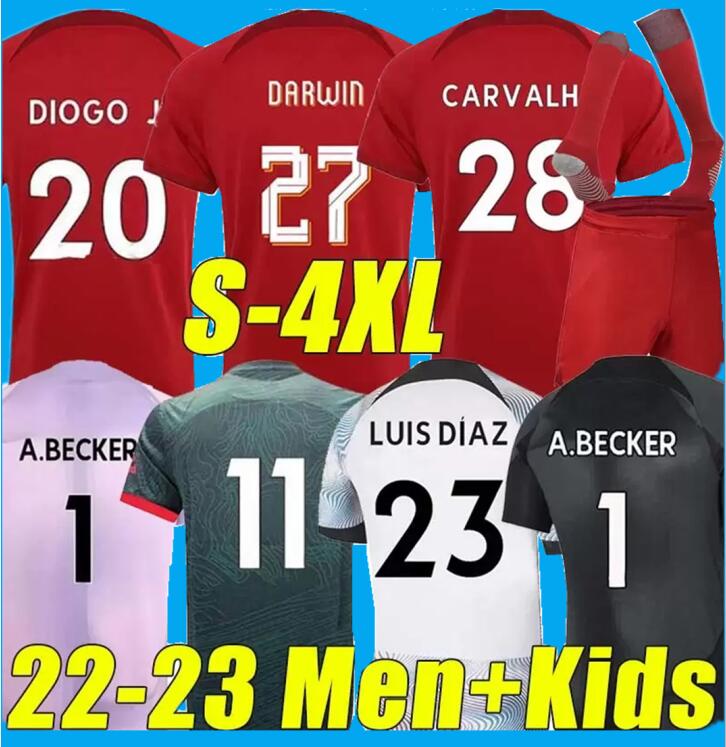 

4XL Mohamed 22/23 season Soccer jerseys DARWIN 27 fans version Diogo Luis DIaz Fabio Alexander Arnold 2023 Men Women Kids Kits Socks Full Sets football shirt, Kids size