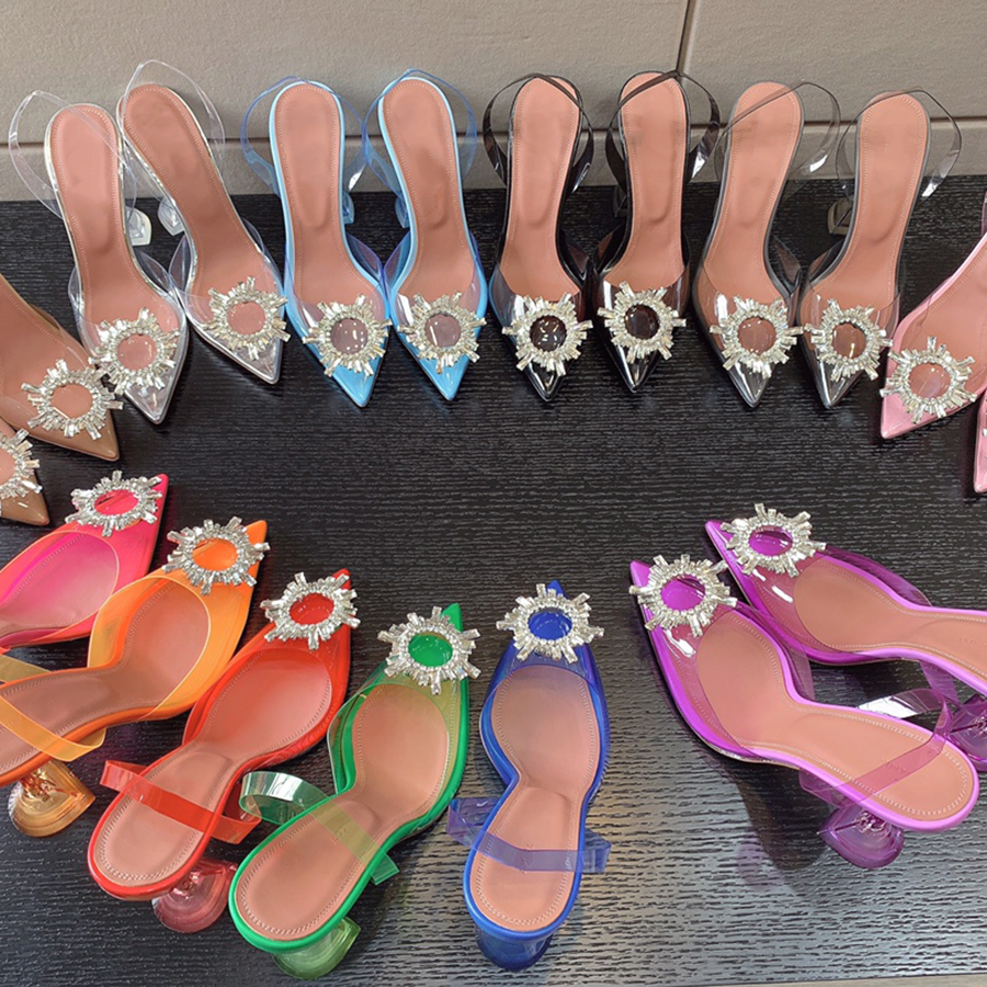 

10A Top quality woman designer shoes Crystal stylish party and wedding heels 9.5 cm high sheepskin sandals Luxury Sports shoes With box More Shoe Consultation