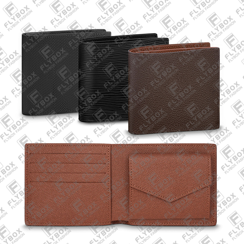 

Unisex Designer Luxury Fashion Casual Marco Wallet Coin Purse Key Pouch High Quality TOP 5A M62288 M62289 M63334 N63336 Credit Card Holder Fast Dlivery, Black check