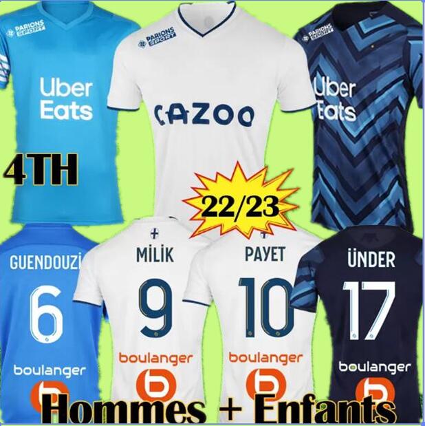 

Soccer jerseys Maillot 2022 fourth Fans Player Version Maillots foot 2023 MARSEILLES UNDER MILIK BALR BENEDETTO PAYET 22 23 GERSON Men jersey GUENDOUZI Kids AAB, 22 23 league home