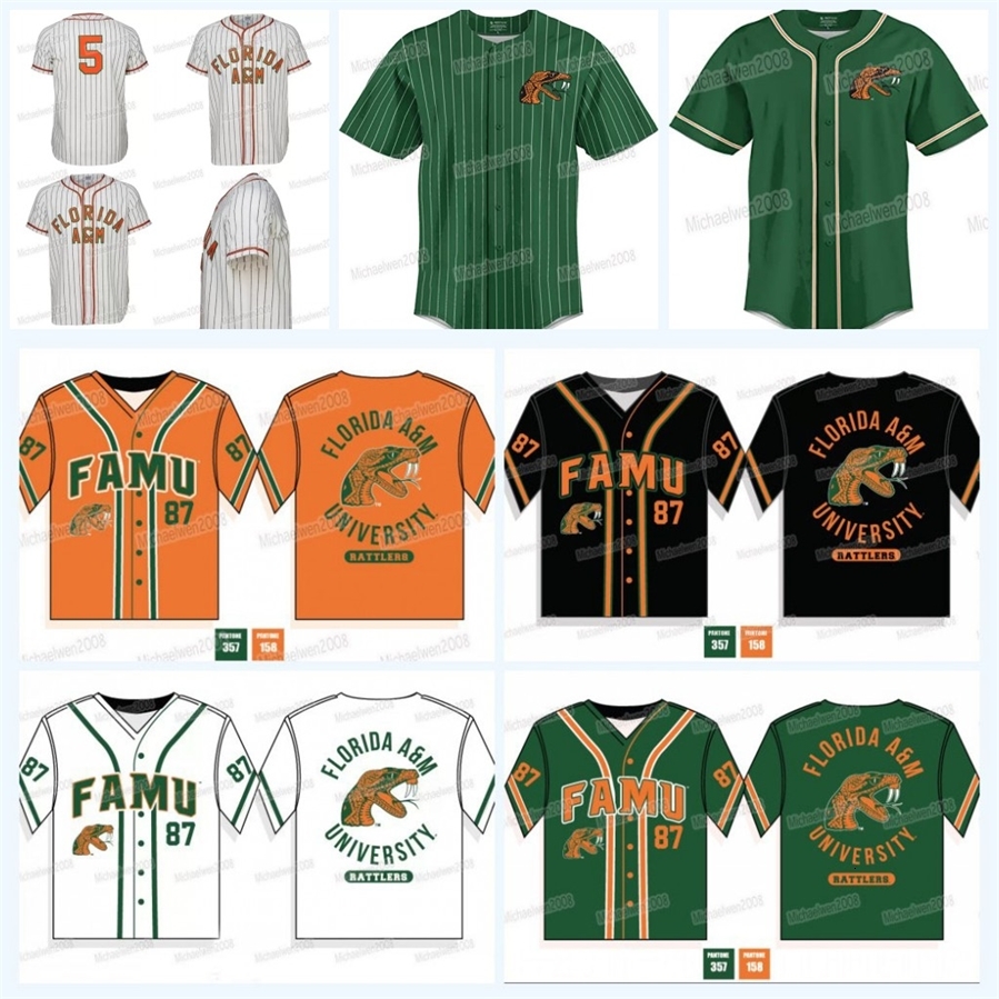 

MitNess Florida A&M University FAMU Baseball Jersey Rattlers and Lady Rattlers Custom Men Women Youth Baseball Jerseys Any Name And Number Double