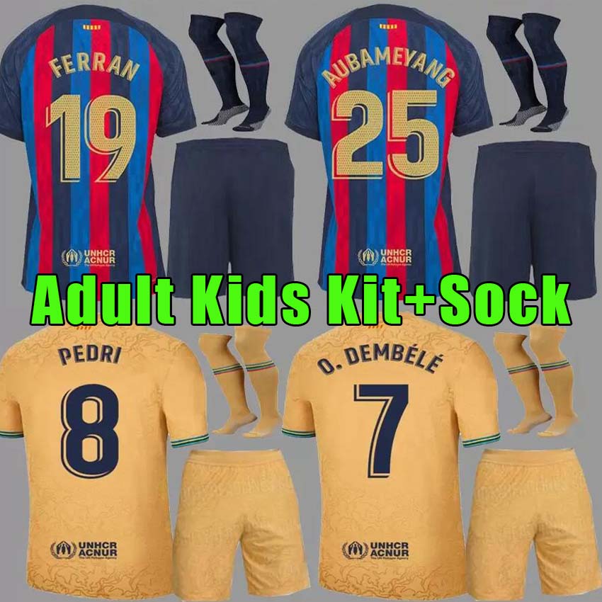 

Camisetas de football MEMPHIS PEDRI ADAMA AUBA barcelona soccer jersey FERRAN 22 23 ANSU FATI 2022 2023 LEWANDOWSKI kit shirt men sets FANS VERSION Adult Kids Kit Sock, 22 23 home kit lfp