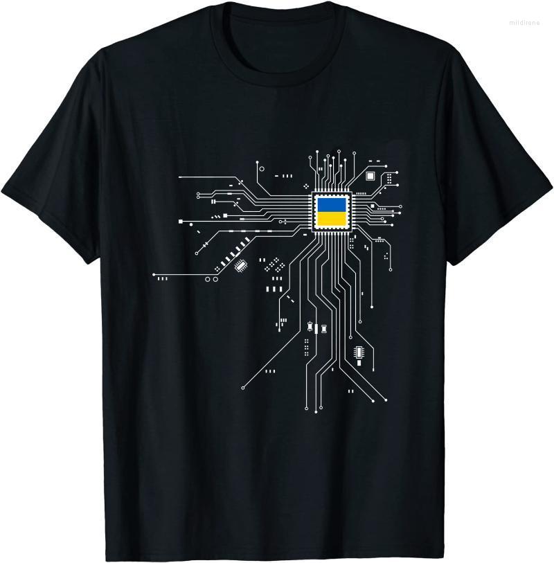 

Men's T-Shirts Ukraine Ukrainian UKR Ukrayina Country Flag CPU Processor Circuit Diagram T Shirts Men Women Tops Cotton TeesMen's Mild22