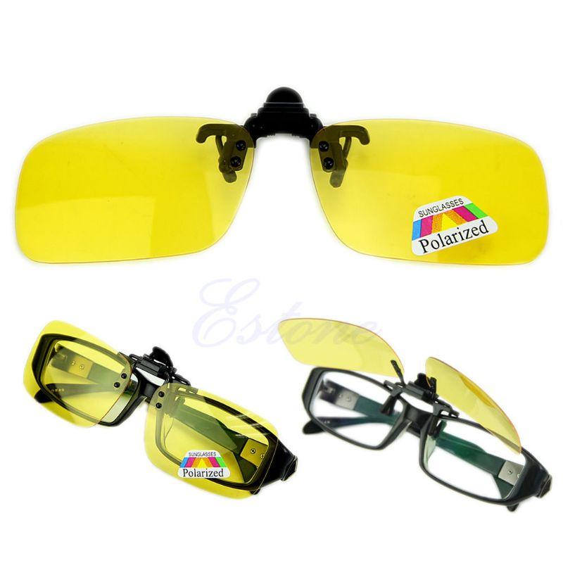 

Sunglasses Day Night Vision Polarized Driving Clip-on Flip-up Lens Glasses