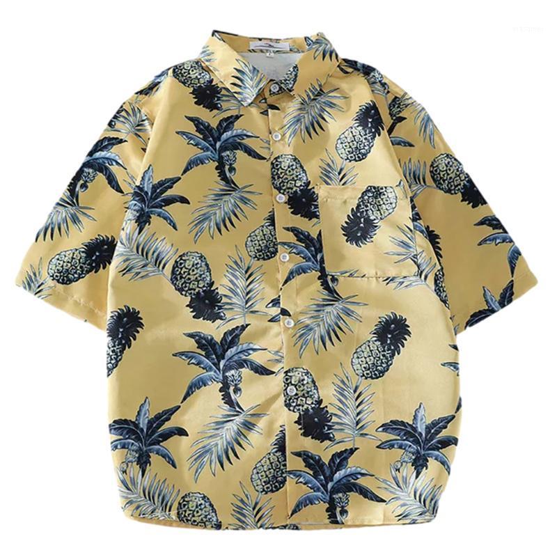 

Printed Hawaiian Beach Shirt For Men 2022 Summer Short Sleeve Aloha Shirts Mens Holiday Vacation Clothing Top Soft Comfort Men's Casual, Black
