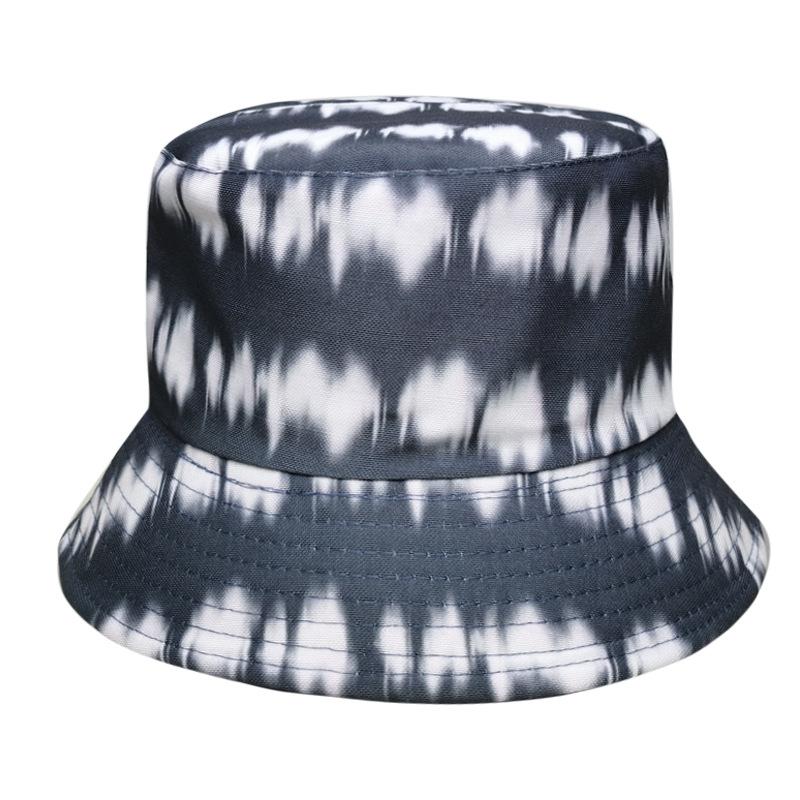 

Berets Double-sided Bucket Hat Men Women Cotton Flat Sun Reversible Tie Dye Fisherman FemaleBerets, As pic