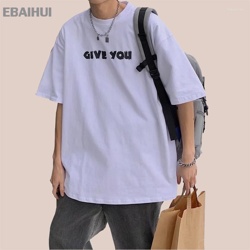 

Men' T-Shirts Men Short Sleeve Love Heart Print Oversized T-Shirt Top Harajuku Cotton Hip Hop Versatile O-neck Couple ClothesMen' Bles22, Black