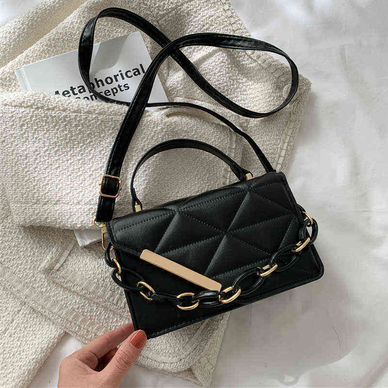

Evening Bags Winter Fashion Simple Style Handbags for Women Design Solid Color Square Female Shoulder Small Ladies Crossbody 220608, White