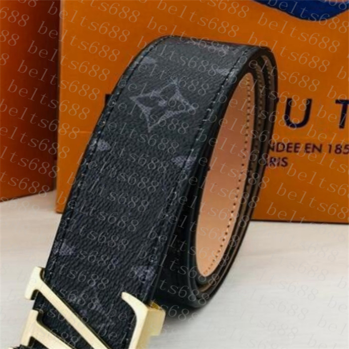 

Fashion Designer belts Men Womens belts Big Gold Buckle Genuine Leather Belt lattice printing With gift box 20 color 3.8cm width, Belts+box