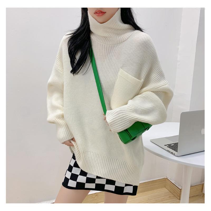 

Women's Sweaters Korean Fashion Women's Loose Two Lapel Knitted Sweater With PocketWomen's Perf22, Gray