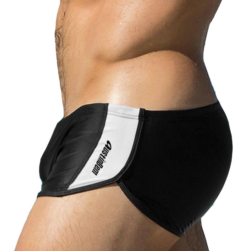 

Men' Swimwear Sexy Mens Swimming Trunks Nylon Low Waist Beach Surfing Board Shorts Plus Size Breathable Male Mayo Quick Dry Bathing Swimwea, Black