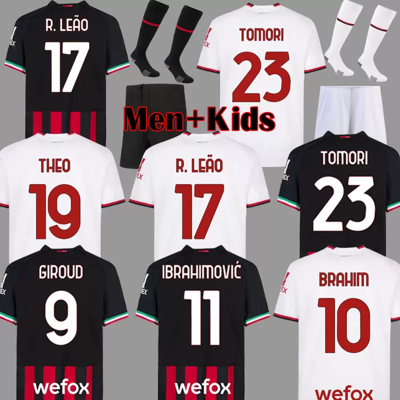 

22 23 TOMORI AC Soccer Jersey 4TH IBRAHIMOVIC GIROUD KESSIE TONALI ROMAGNOLI MILANs jersey 2022 2023 CALHANOGLU REBIC MILAN football shirt men kids kits, Away