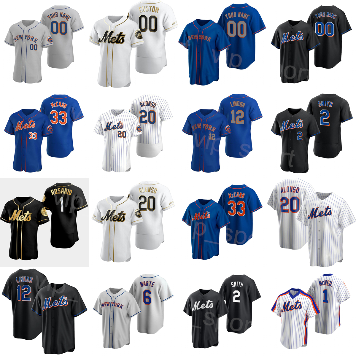 

New Baseball City Connect 1 Jeff McNeil Jersey 33 James McCann 6 Starling Marte 20 Pete Alonso 12 Francisco Lindor 2 Dominic Smith Flexbase All Stitched Men Women Kids