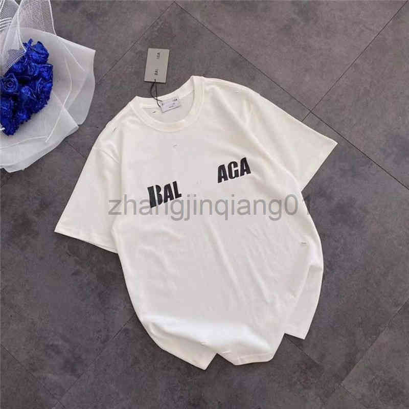 

Designer Balanciagas T Shirt Mens Woman Vintage Oversized Luxe Fashion Brand Paris Spring And Summer Alphabet Printed Cotton Loose Casual Balenciga TEE, Paris italics white