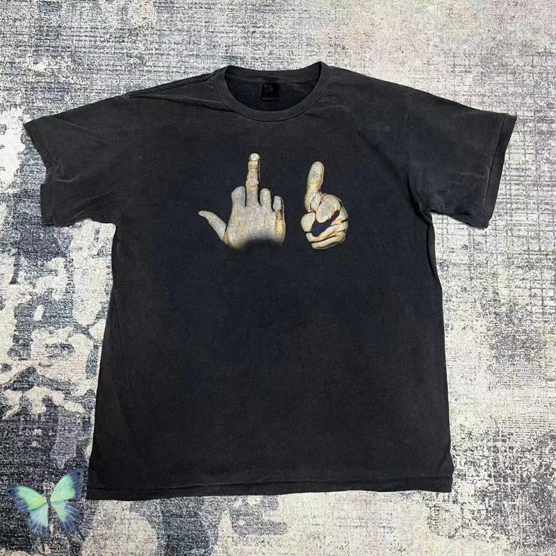 

Men' T-Shirts Finger Print Asap Men Women Vintage Do Old Oversize High Quality T-shirt KanyeMen' Mild22