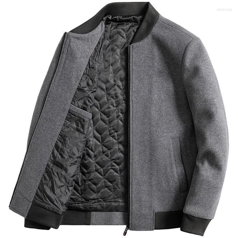

Men's Wool & Blends Nice Spring Jacket Men High Quality Autumn Woolen Business Casual Male Coat Tops Baseball Jackets Kend22, Black