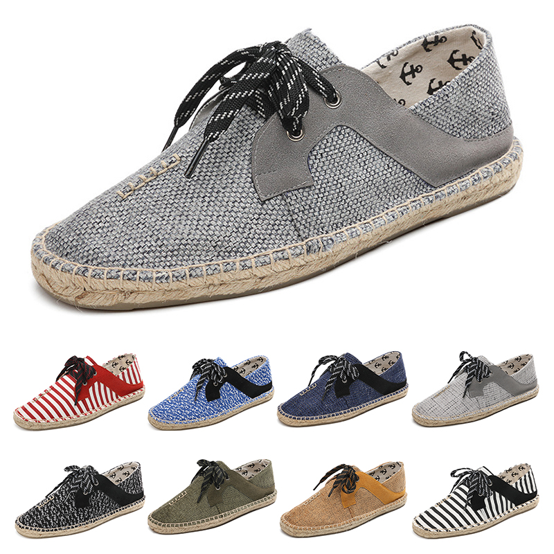 

New canvas shoes breathable straw hemp rope mens womens big size 36-44 eur fashion Breathable comfortable black white green Casual nine 1, #04