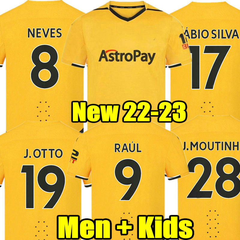 

RAUL Soccer Jerseys SEMEDO NETO NEVES 22 23 Wolves Boly J.OTTO PODENCE FAIO SILVA Football SAISS Shirts J.MOUTINHO ADAMA Men Kids Kits tops Uniforms camiseta 2022 2023