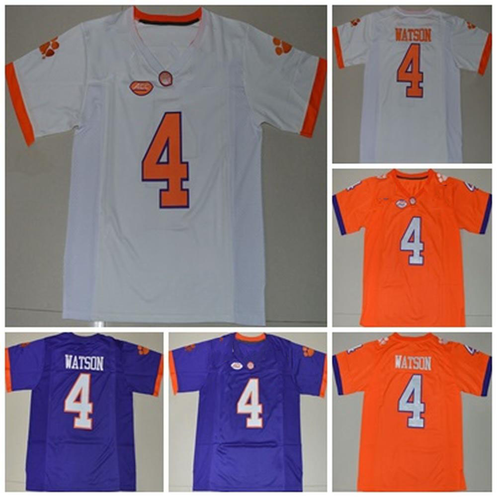 Diamond Edition-Mens Womens Kids Clemson Tigers 4 DeShaun Watson White Orange Purple 2017 National Championship College Football Jerseys