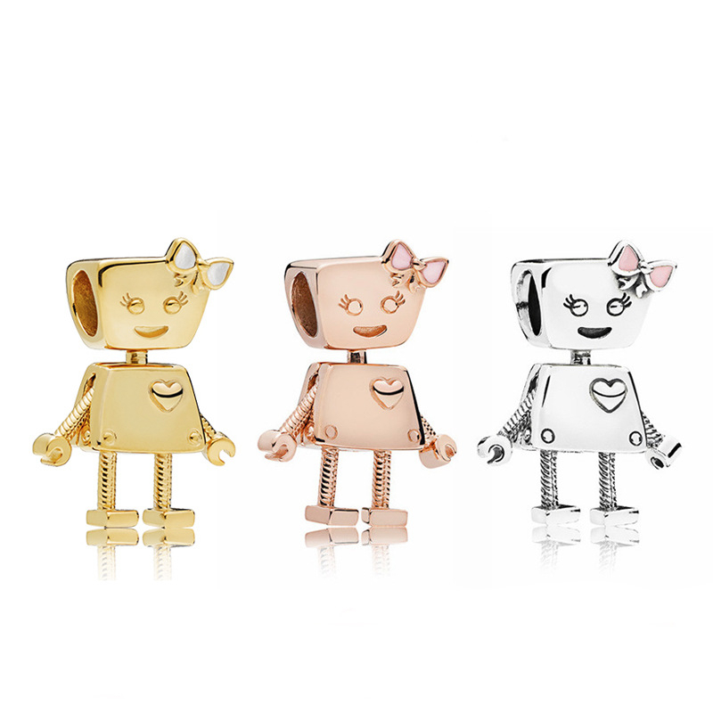 

3 Color Toy Alloy Charm Bead Silver Rose Gold Plated Fashion Women Jewelry Stunning Design European Style For DIY Bracelet Necklace PANZA007-194