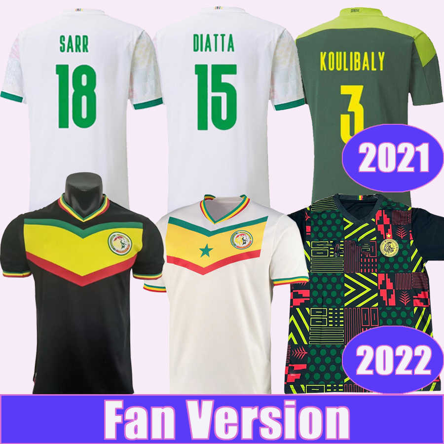 

2021 Senegal National Team Mens Soccer Jerseys KOULIBALY BALDE MANE KOUYATE SARR 2022 Home White Away Green Football Shirts, Qm8096 2022 training wear caf patch
