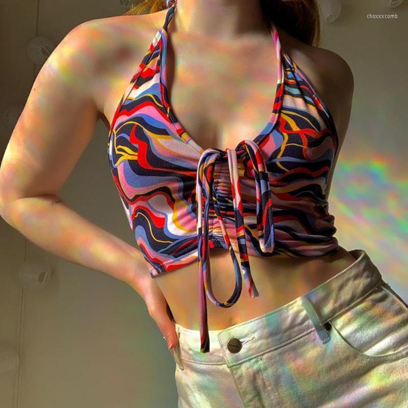 

Women's Tanks & Camis 2022 Summer Crop Top Halter Camisole Backless Sleeveless Sexy Tank Tops For Woman Party Vest, Multi