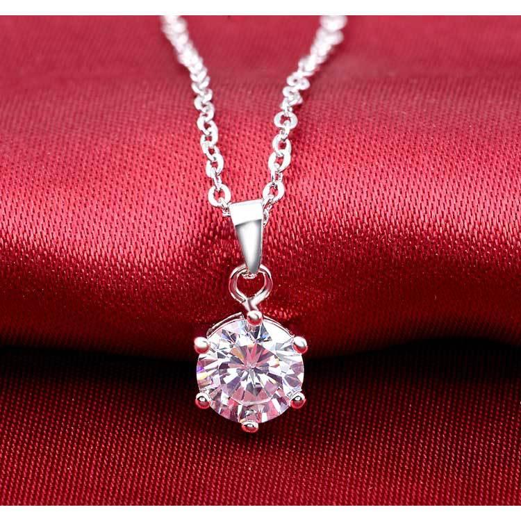 

Pendant Necklaces Christmas Gift Silver Color On The Neck & Pendants With Chain For Women Wedding Jewelri X852Pendant