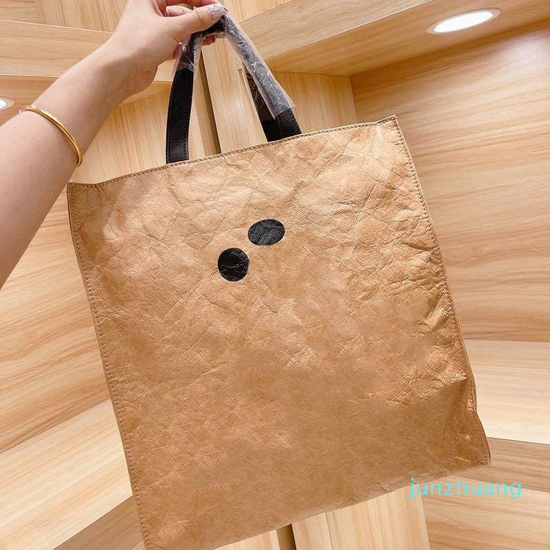 

Designer- Lovely Cartoon Mouse Patten Kraft Bag Outdoor Cosmetic Large Capacity Shopping Tote Beach Women Crossbody Bags, Brown