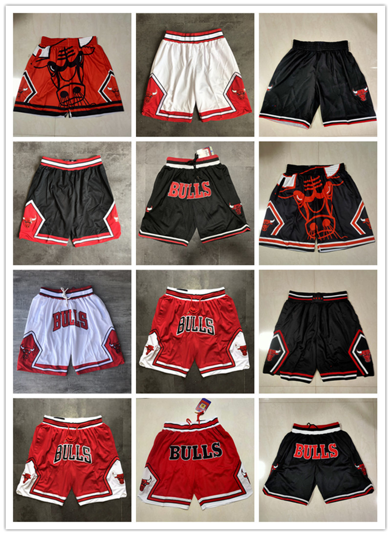 

Chicago''Bulls''men Throwback Basketball Shorts pocket red black, Color