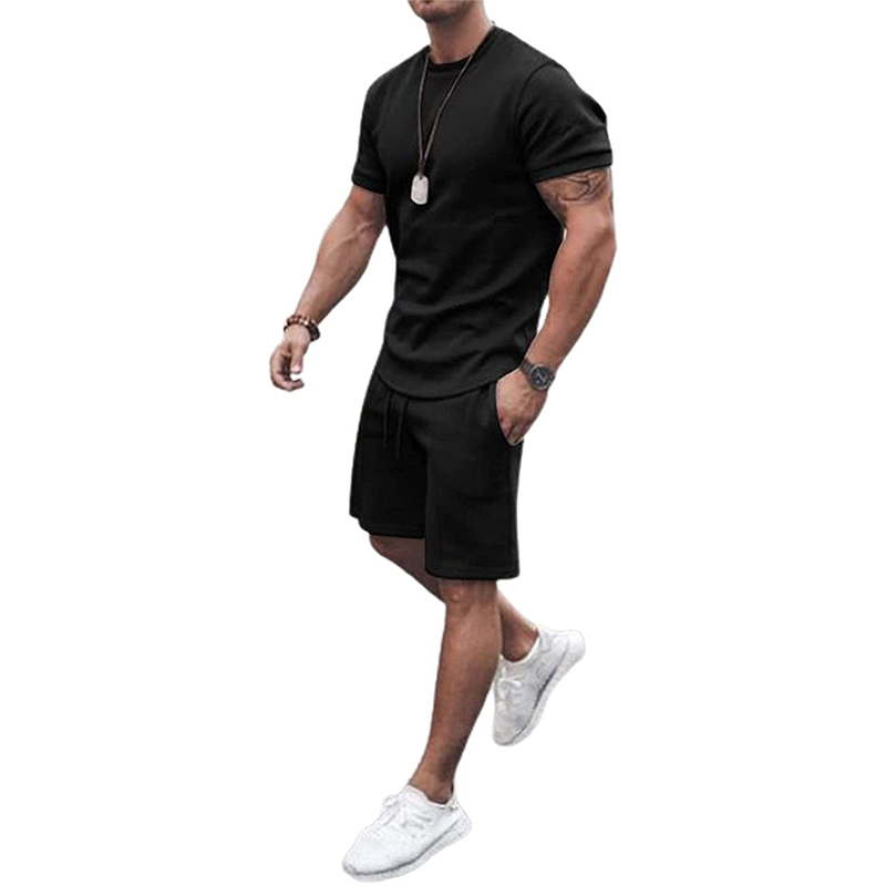 

Men Summer Tracksuits 2 Piece Outfits Short Sleeve Shirts and Shorts Jogging Sets Athletic Sports Suit Sweatsuits Sportswear, Blue
